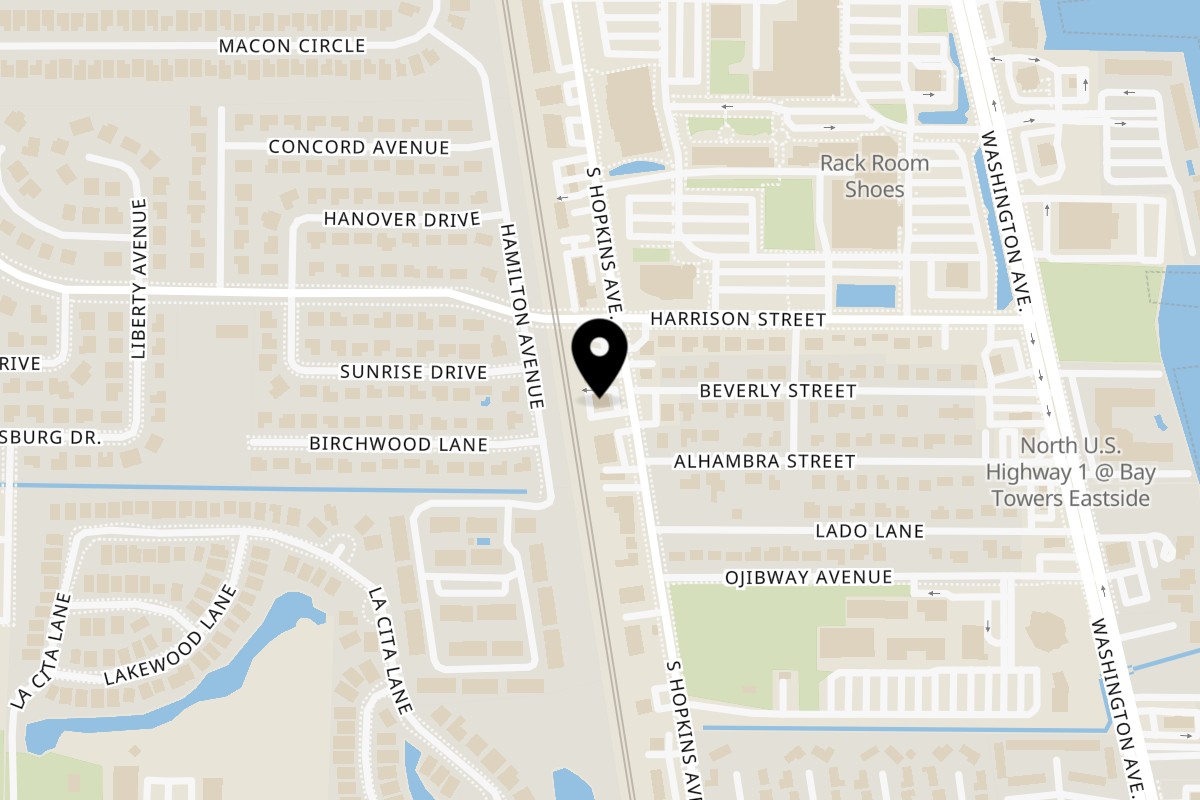 Map showing the location of Mr. Submarine & Salads on 2850 S Hopkins Ave in Titusville